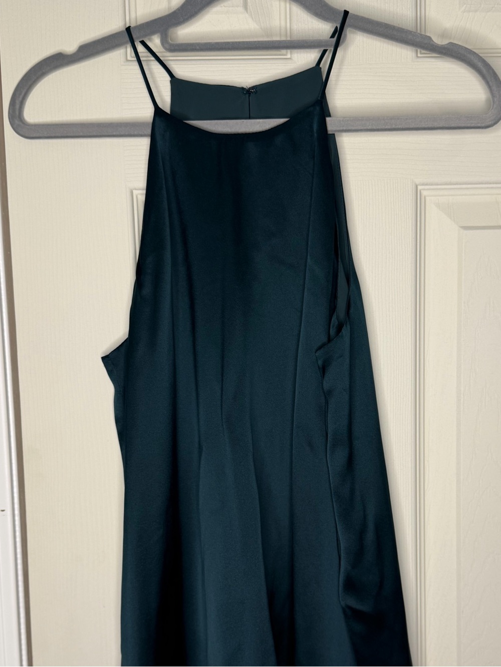 Silky Green Spaghetti-Strap Silk Tank Top